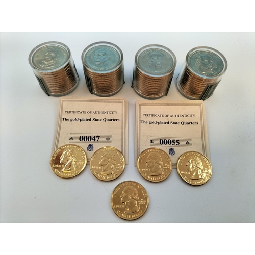 16 - Uncirculated Danbury Mint Presidential Dollars (4 Rolls of 12) -George Washington, Thomas Jefferson,... 