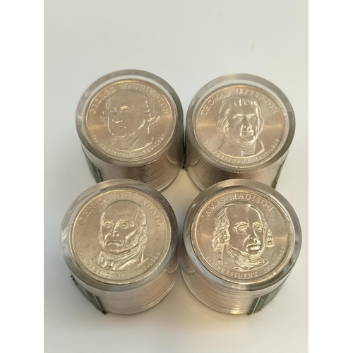 16 - Uncirculated Danbury Mint Presidential Dollars (4 Rolls of 12) -George Washington, Thomas Jefferson,... 