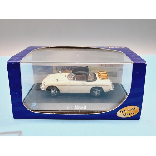 163 - Boxed Die-Cast Car Models (5) to include Jaguar E Type, MGB, Atlas Editions Jaguar MKII, etc.