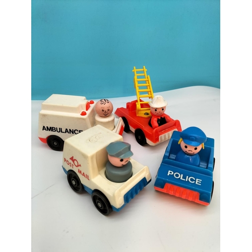 167 - Fisher Price Toys to include Mini Bus, Ambulance, Police Car, Fire Engine, Figures, etc.