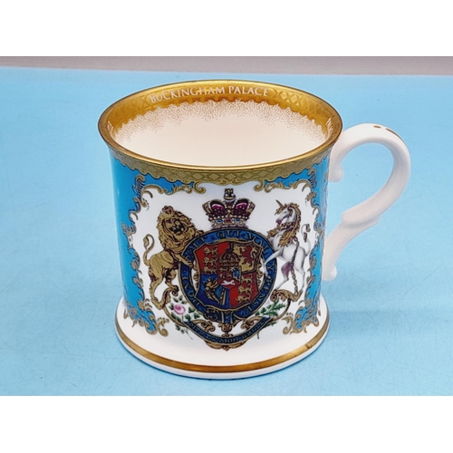 170 - Royal Collection Trust Queen's Royal Arms China Cup and Saucer plus 7.5cm High Tankard.