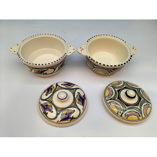 175 - 6 Piece Assorted Honiton Pottery Breakfast Set (1947-1956) to include Cruet, Butter Dish, Preserve P... 