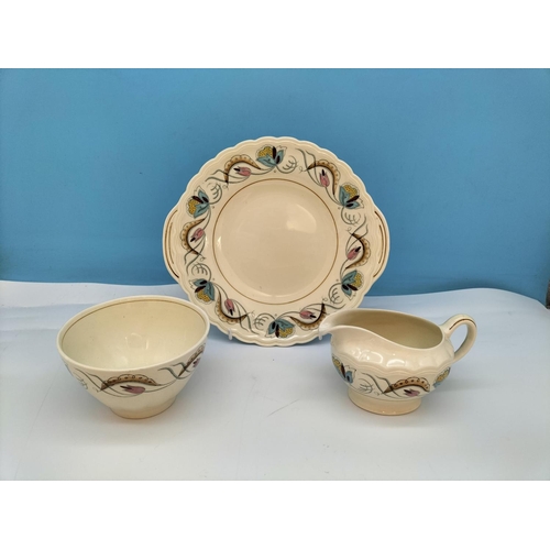 180 - Woods Ware 21 Piece Tea Set in the 'Medina' Pattern to include Trios (6), Cake Plate, Milk Jug and S... 