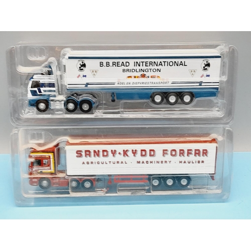 204 - Atlas Editions Eddie Stobart Volvo FH Fridge Trailer Model, Corgi Volvo FH B.B.Read International, O... 