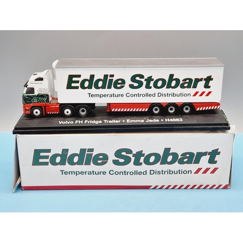 204 - Atlas Editions Eddie Stobart Volvo FH Fridge Trailer Model, Corgi Volvo FH B.B.Read International, O... 