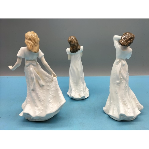 207 - Royal Doulton 15cm Lady Figures (3), 'Sentiments' HN 3491, 'With Love' HN 3393 and 'Christmas Parcel... 