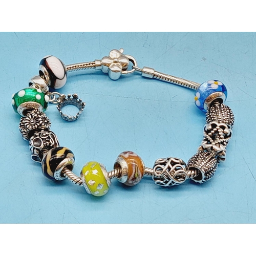 212 - Silver 925 Bracelet with 13 x 925 Silver Charms.