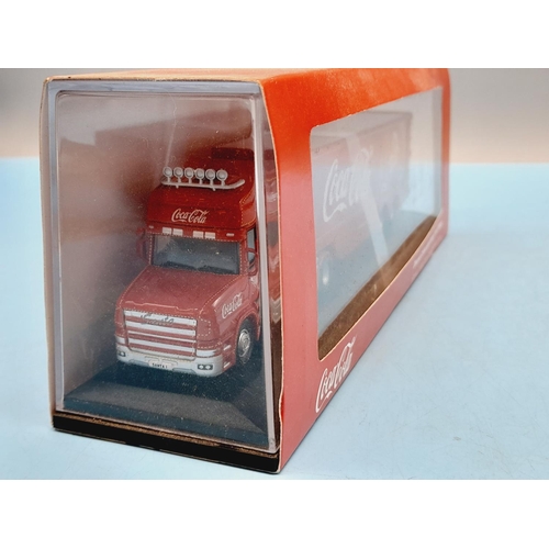 278 - Boxed Die-Cast Scale Models (2), Oxford Coca Cola Scania T Cab Christmas Truck plus Kenworth T300 Sn... 