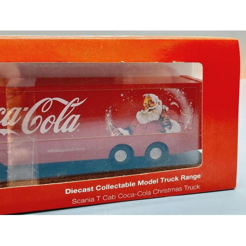 278 - Boxed Die-Cast Scale Models (2), Oxford Coca Cola Scania T Cab Christmas Truck plus Kenworth T300 Sn... 