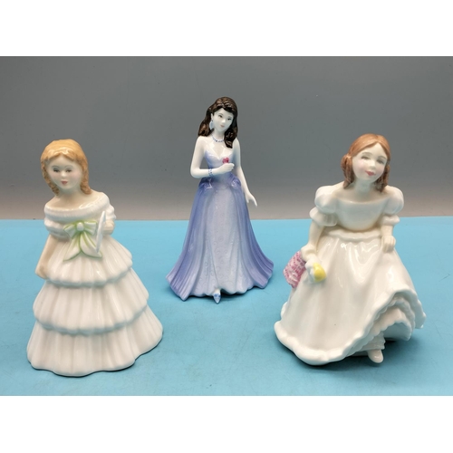 282 - Royal Doulton  Lady Figures 'Lynsey' HN 3043 and 'Julie' HN 2995 plus Coalport 'Ellie' Figure. Talle... 