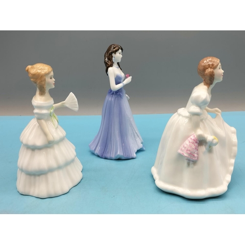 282 - Royal Doulton  Lady Figures 'Lynsey' HN 3043 and 'Julie' HN 2995 plus Coalport 'Ellie' Figure. Talle... 