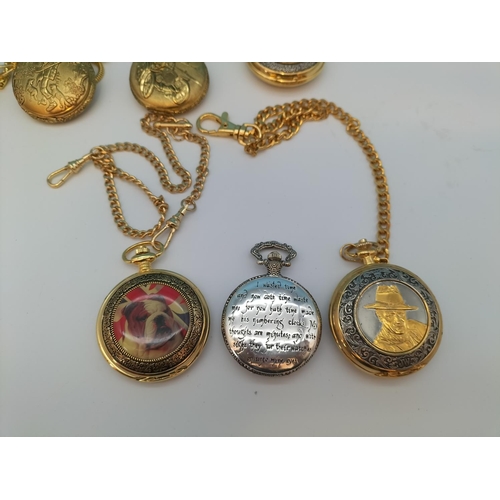 308 - Collection of Mixed Modern Pocket Watches to include John Wayne, Lord of the Rings, British Bulldog,... 