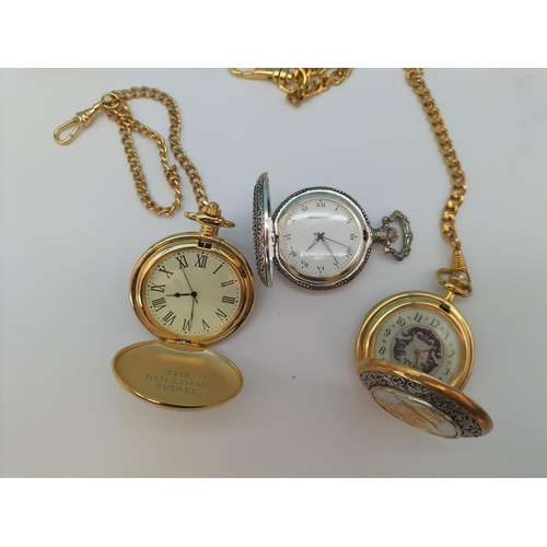 308 - Collection of Mixed Modern Pocket Watches to include John Wayne, Lord of the Rings, British Bulldog,... 