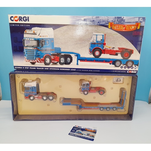 314 - Boxed Corgi 'Hauliers of Renown' Collection Limited Edition CC13743 Scania R Step Frame Trailer and ... 