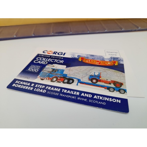 314 - Boxed Corgi 'Hauliers of Renown' Collection Limited Edition CC13743 Scania R Step Frame Trailer and ... 