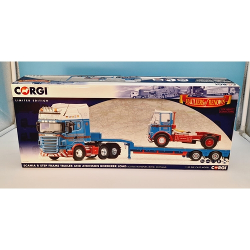 314 - Boxed Corgi 'Hauliers of Renown' Collection Limited Edition CC13743 Scania R Step Frame Trailer and ... 