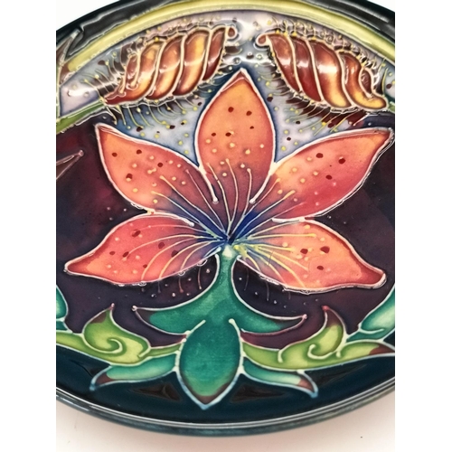 33 - Moorcroft 12cm Pin Dish in the 'Scintilla' Design by Shirley Hayes. Marked to Base. Seconds.