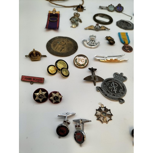 34 - Collection of Mixed Enamelled, Military Pins, Badges, etc.