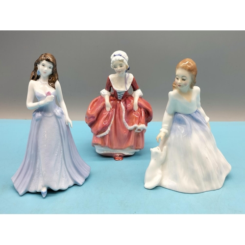 366 - Royal Doulton Lady Figures 'Andrea' HN 3058 and 'Goody Two Shoes' HN 2037 plus Coalport 'Ellie' Figu... 