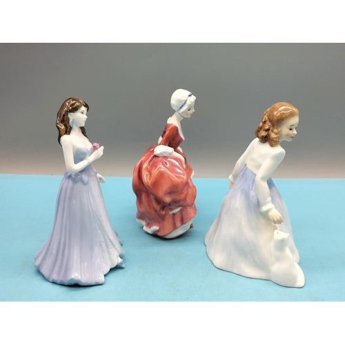 366 - Royal Doulton Lady Figures 'Andrea' HN 3058 and 'Goody Two Shoes' HN 2037 plus Coalport 'Ellie' Figu... 