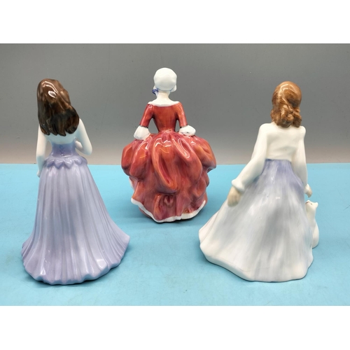 366 - Royal Doulton Lady Figures 'Andrea' HN 3058 and 'Goody Two Shoes' HN 2037 plus Coalport 'Ellie' Figu... 