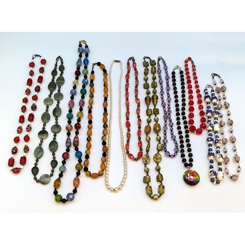 368 - Collection of Mixed Bead Necklaces to include Lampwork Beads, Murano Glass Beads, etc.