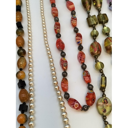 368 - Collection of Mixed Bead Necklaces to include Lampwork Beads, Murano Glass Beads, etc.