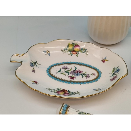 37 - Spode China 'Trapnell Sprays' Pattern (Y8403) Items (6) to include Trio, Jug, Letter Opener and Leaf... 