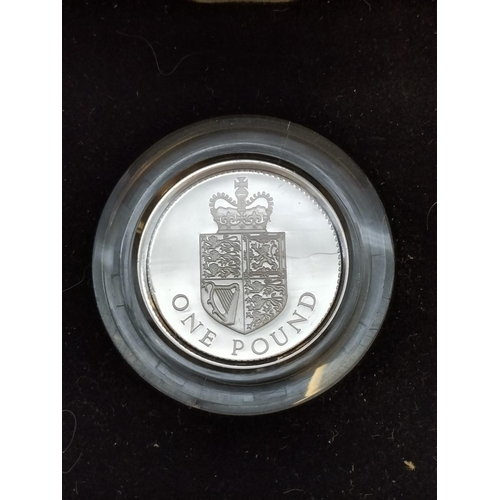 4 - Silver Proof Royal Mint Piedfort One Pound Coin with COA and Case. Max Issue 15,000.