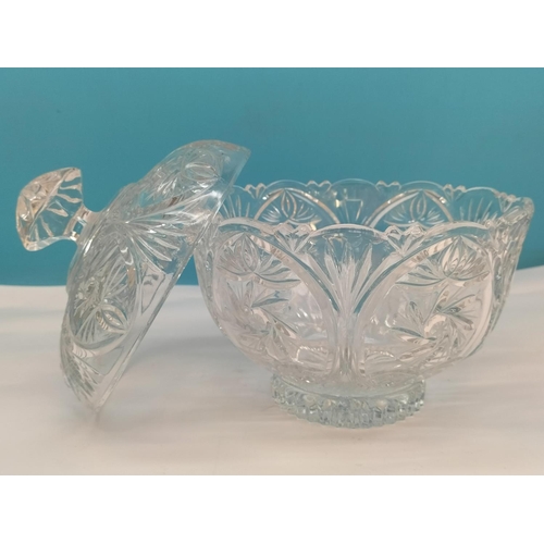 410 - Boxed Sudety (Polish) Lead Crystal Lidded Candy/Bon Bon Dish in the Edenburgh Pattern.20cm High, 18c... 