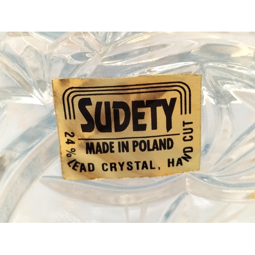 410 - Boxed Sudety (Polish) Lead Crystal Lidded Candy/Bon Bon Dish in the Edenburgh Pattern.20cm High, 18c... 