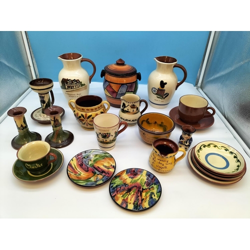 414 - Collection of Torquay Pottery Ware (14) by Longpark, Watcombe, Dartmouth Pottery, etc  to include Ju... 