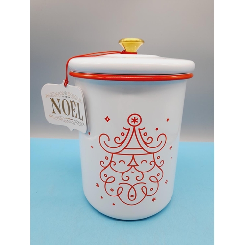 422 - New Le Creuset 'Santa's Cookie Jar'. 26cm High, 19cm Diameter.