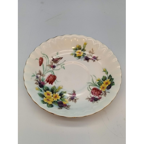 423 - Queen Anne China 21cm Dessert Plates (5) in the 'Gainsborough Green' Pattern (Firsts) plus Royal Alb... 