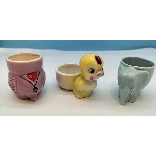 424 - Animal Design Egg Cups (8) to include Elephants, Ducks, Panda, etc.