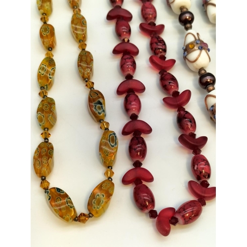 434 - Collection of Mixed Bead Necklaces to include Lampwork Beads, Murano Glass Beads, etc.