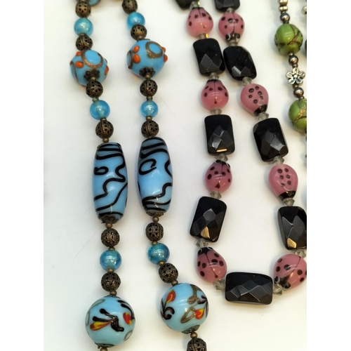 434 - Collection of Mixed Bead Necklaces to include Lampwork Beads, Murano Glass Beads, etc.