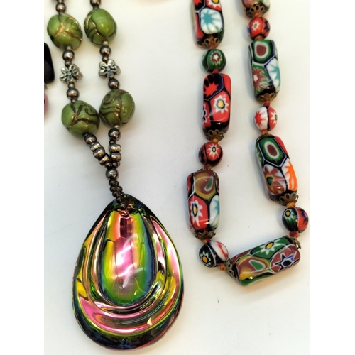 434 - Collection of Mixed Bead Necklaces to include Lampwork Beads, Murano Glass Beads, etc.