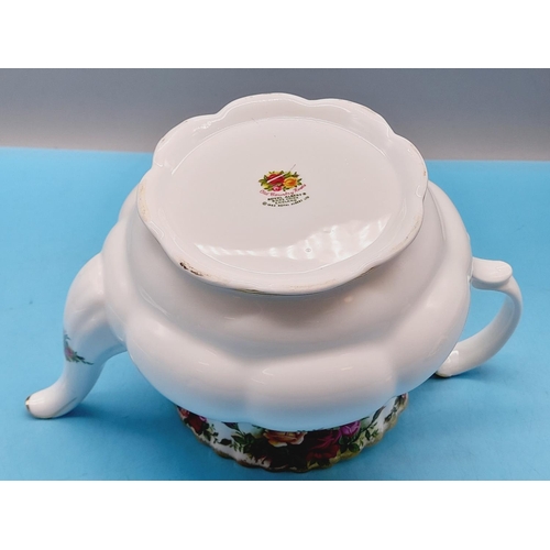 44 - Royal Albert 'Old Country Roses' Teapot. 19cm High, 25cm Spout to Handle. Seconds.