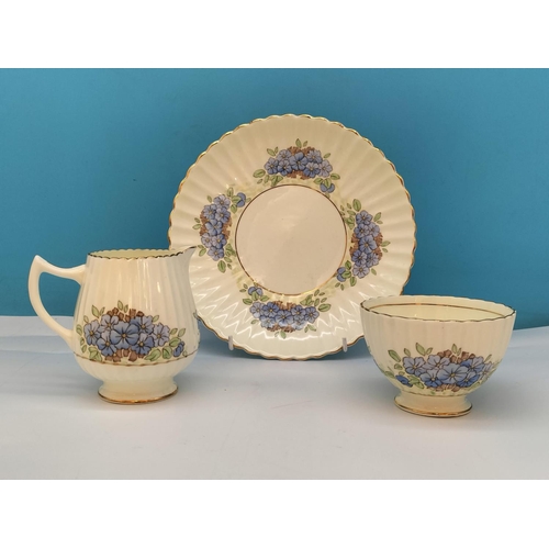 443 - Vintage Radfords (1928-1938) Bone China 21 Piece Tea Set in the 'Primula' Pattern to include Trios (... 