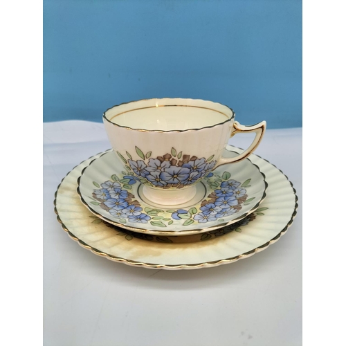 443 - Vintage Radfords (1928-1938) Bone China 21 Piece Tea Set in the 'Primula' Pattern to include Trios (... 