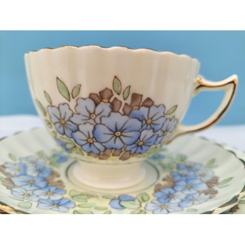 443 - Vintage Radfords (1928-1938) Bone China 21 Piece Tea Set in the 'Primula' Pattern to include Trios (... 