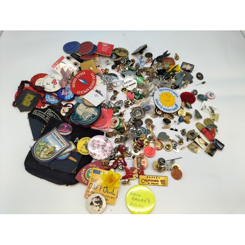 444 - Collection of Mixed Badges, Pins, Cloth Badges, etc.