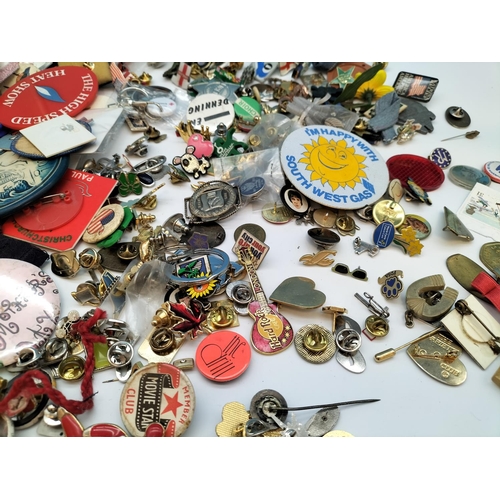 444 - Collection of Mixed Badges, Pins, Cloth Badges, etc.