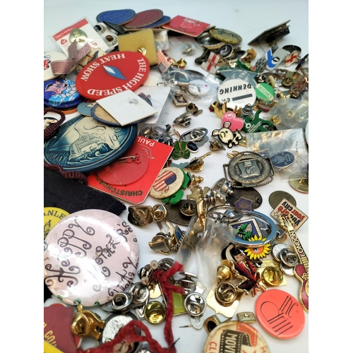 444 - Collection of Mixed Badges, Pins, Cloth Badges, etc.