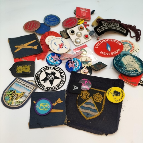 444 - Collection of Mixed Badges, Pins, Cloth Badges, etc.