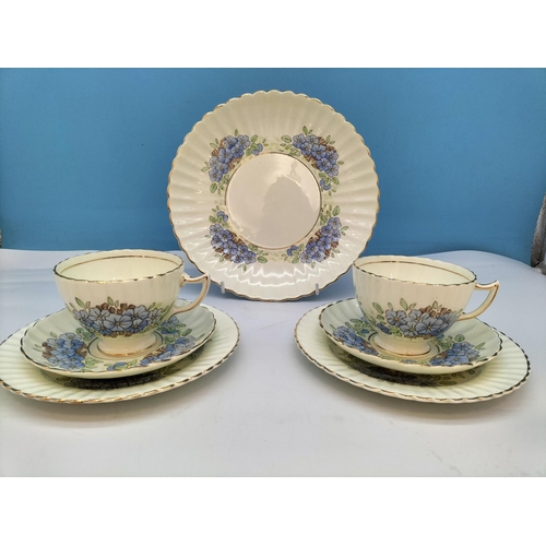 45 - Vintage Radfords (1928-1938) Bone China 21 Piece Tea Set in the 'Primula' Pattern to include Trios (... 