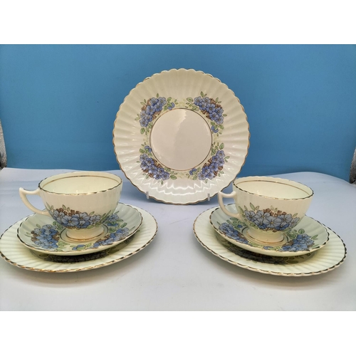 45 - Vintage Radfords (1928-1938) Bone China 21 Piece Tea Set in the 'Primula' Pattern to include Trios (... 