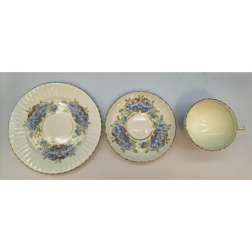 45 - Vintage Radfords (1928-1938) Bone China 21 Piece Tea Set in the 'Primula' Pattern to include Trios (... 