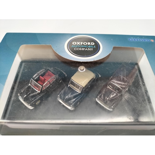 452 - Oxford 1:76 Scale Sets (2), Triple Morris Minor and Jaguar Collections.